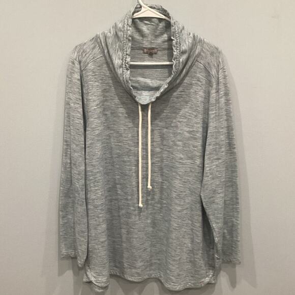 T by Talbots Women Pullover Sweatshirt Plus Size 2X Light Blue Athleisure Casual - Picture 1 of 8